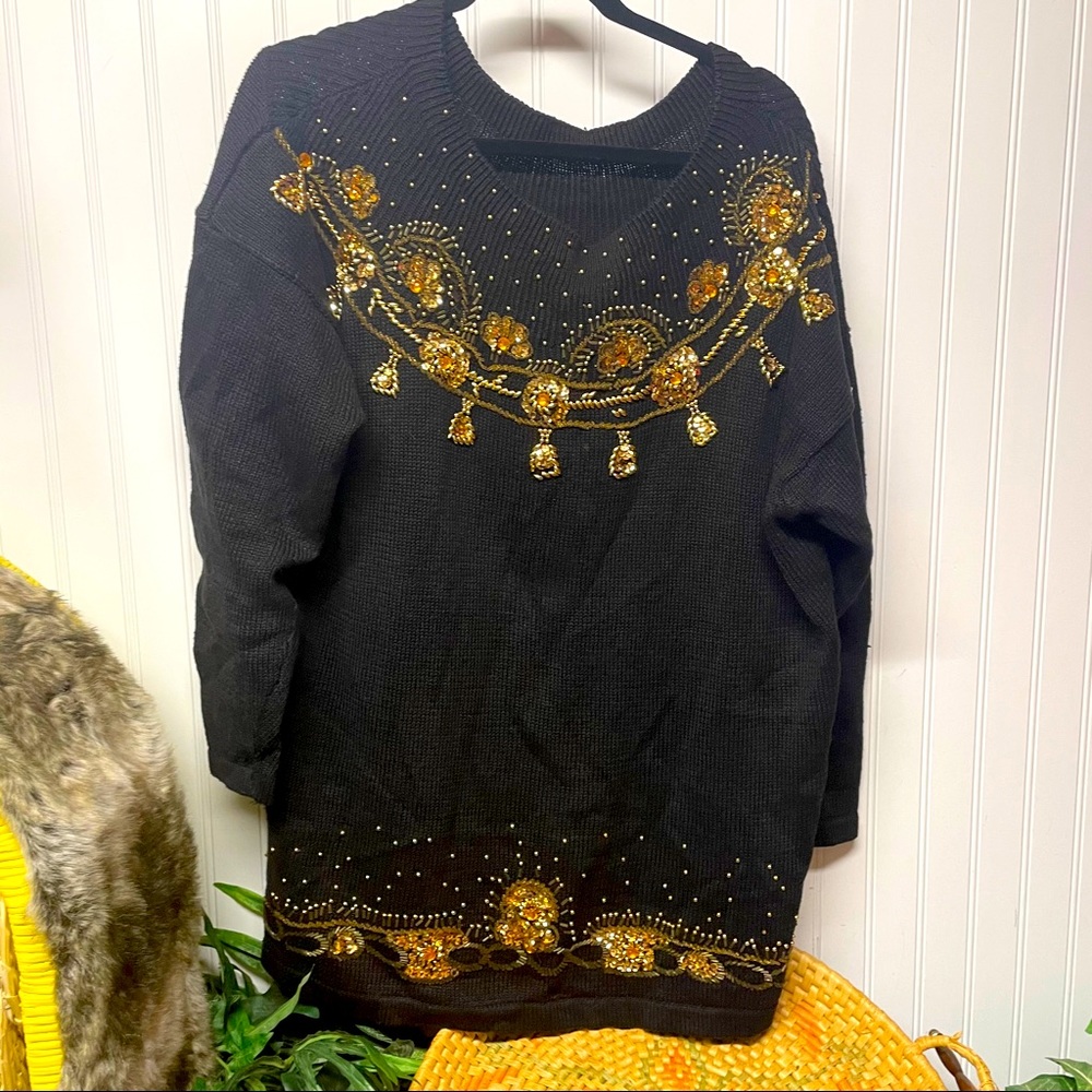 Vintage Jessica Stevens Embellished Sweater Sz 24
